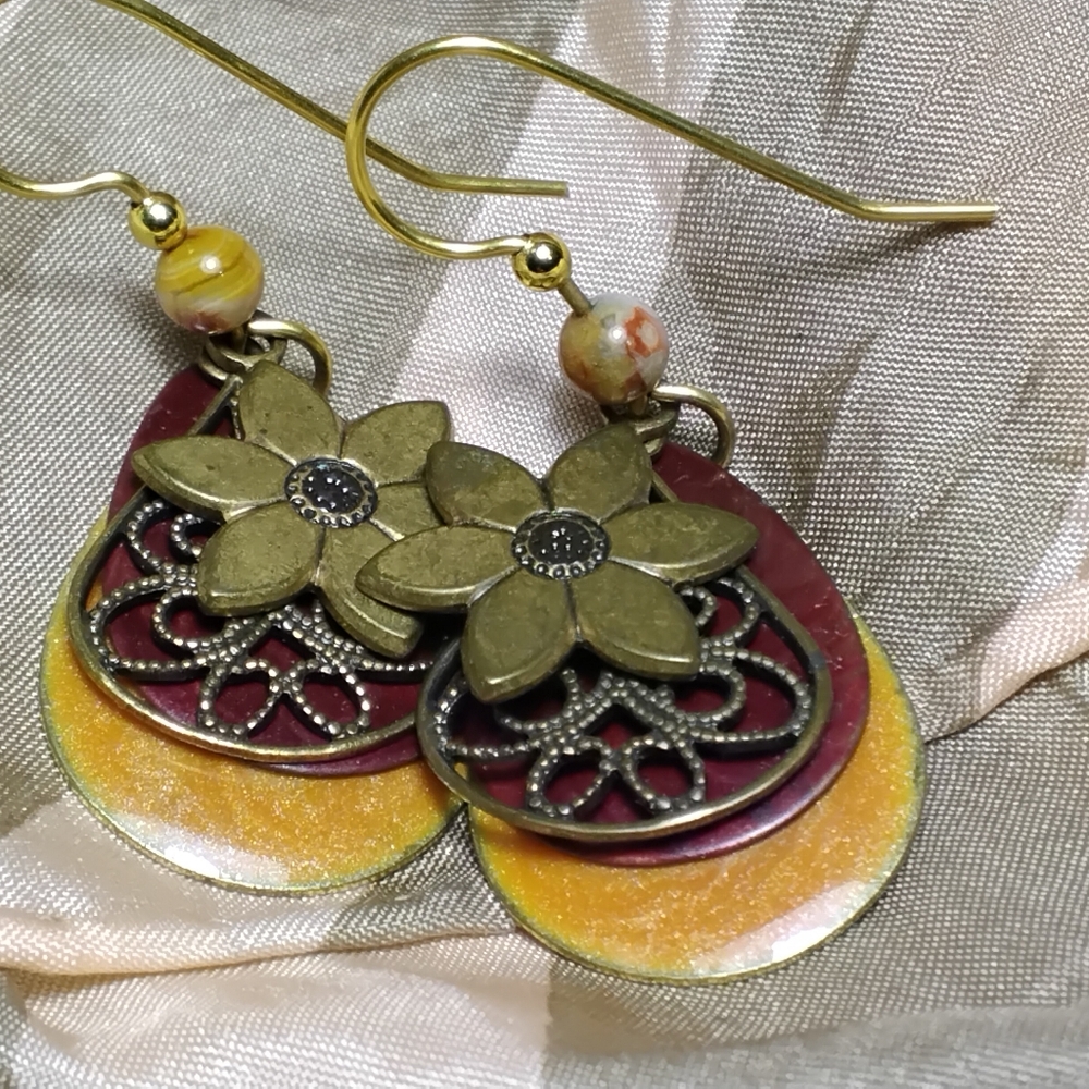 Silver Forest Flower Earrings